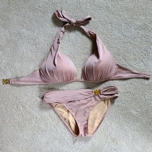 Victoria's Secret Halter Bikini w/ Gold Detail
